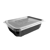 Caserole negre din PP cu capac, 750 ml