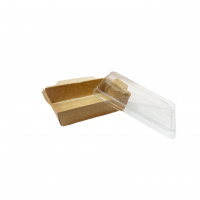 cutie carton laminata catering medie cu capac transparent