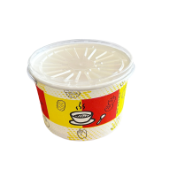 Boluri din carton color pentru supa cu capac transparent 16 oz